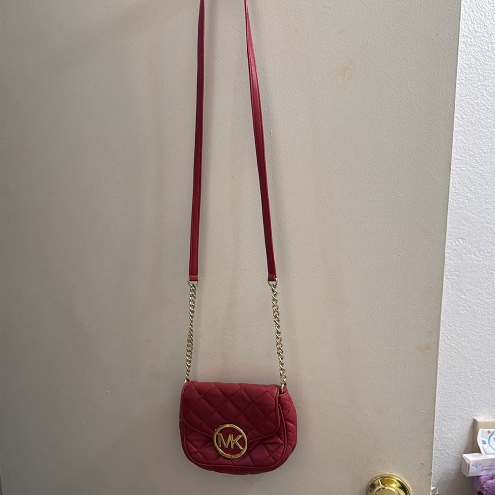 Michael Kors Red Quilted Crossbody Bag